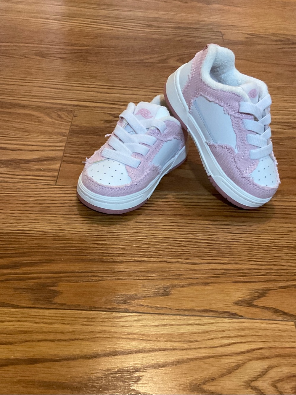 Stride Rite White and Light Pink Toddler Sneakers